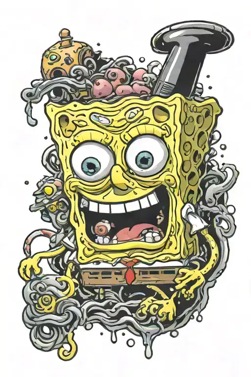 Spongebob horror style  tattoo design idea