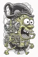 Spongebob horror style  tattoo design idea
