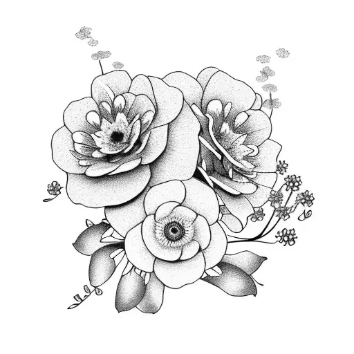 diamond beach nusa pineda with forget me not flowers tattoo design idea