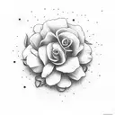 diamond beach with forget me not flowers tattoo design idea