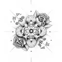 diamond beach with forget me not flowers tattoo design idea