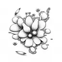 diamond beach with forget me not flowers tattoo design idea