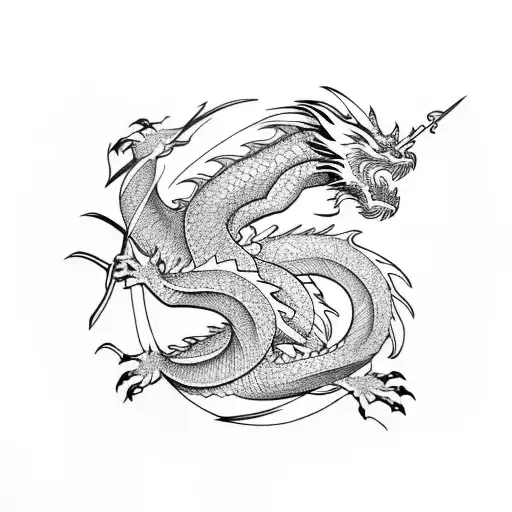 dragon's shadow  tattoo design idea