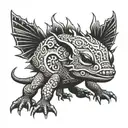 Aztec axolotl tattoo design idea