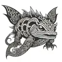 Aztec axolotl tattoo design idea