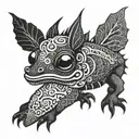 Aztec axolotl tattoo design idea