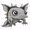 Aztec axolotl tattoo design idea