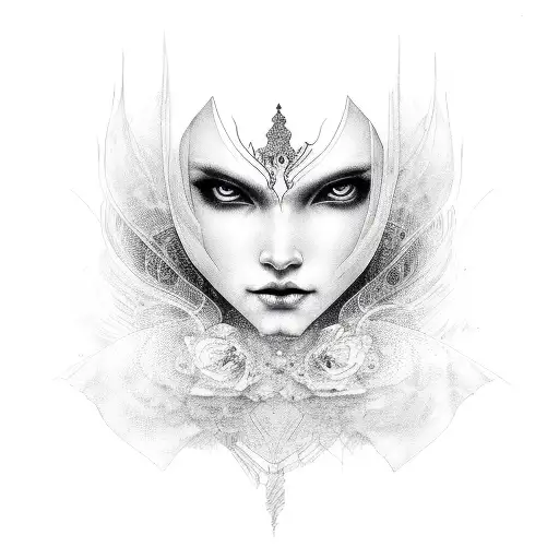 sheet ghost feminine  tattoo design idea