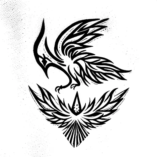 phoenix with still i rise tattoo design idea