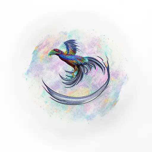 phoenix feather tattoo design idea