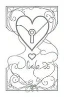 name tatoo with heart shaped lock tattoo design idea