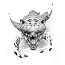 Leopard sharks around the elbow tattoo design idea