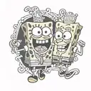 SpongeBob and Patrick with the word, goofy goober tattoo design idea