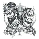 mahadev ram dhanushya ban tattoo design idea