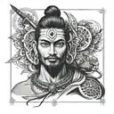 mahadev ram dhanushya ban tattoo design idea