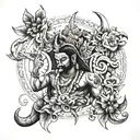 mahadev ram dhanushya ban tattoo design idea