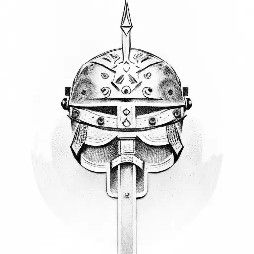 Gladiator helmet tattoo design idea