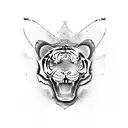 A boxer's glove transformed into a tiger's head tattoo design idea