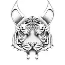 A boxer's glove transformed into a tiger's head tattoo design idea