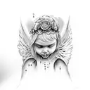 angel crying blood tattoo design idea