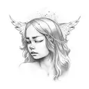 angel crying blood tattoo design idea