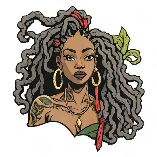 garnet with locs  tattoo design idea