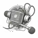 An intricate equalizer design intertwined with microphone cables, creating a dynamic and visually striking composition tattoo design idea