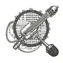 An intricate equalizer design intertwined with microphone cables, creating a dynamic and visually striking composition tattoo design idea