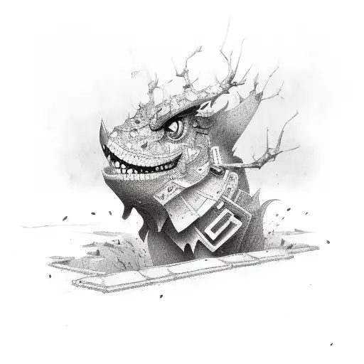 brick wall tattoo design idea