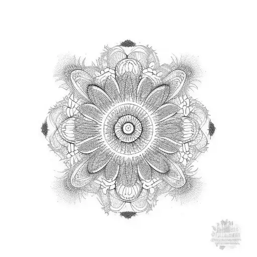 night and calendulas  tattoo design idea