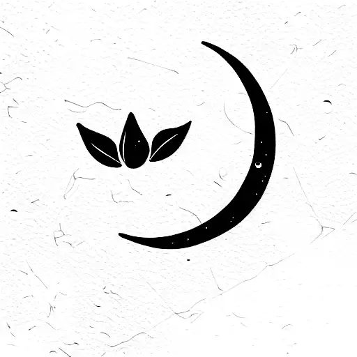 moon and calendulas  tattoo design idea