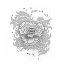 calendula landscape  tattoo design idea