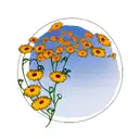 moon and calendulas  tattoo design idea