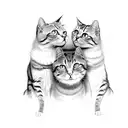 3 headed cat tattoo design idea