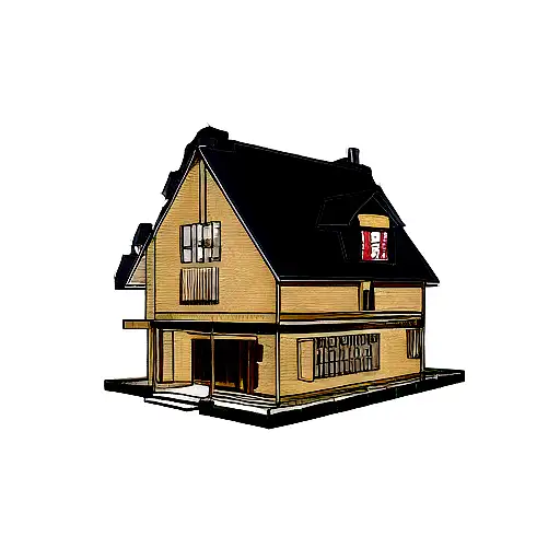 building a house tattoo design idea