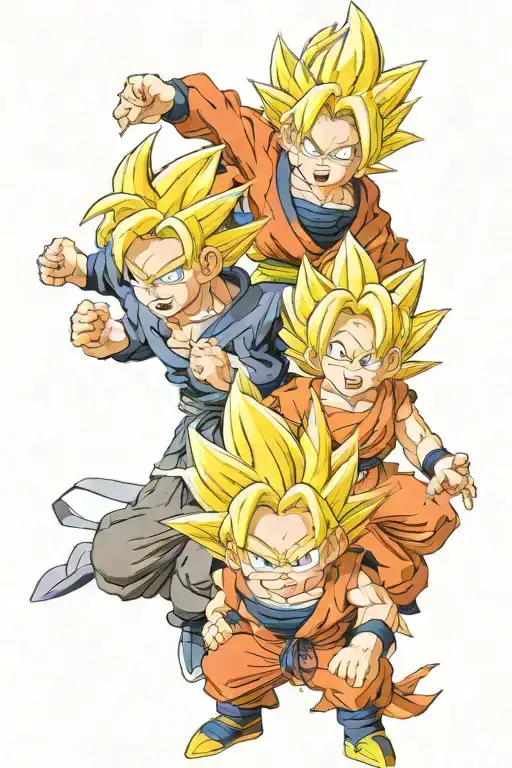 goten trunks y gohan ssj2 tattoo design idea