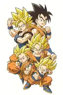 goten trunks y gohan ssj2 tattoo design idea