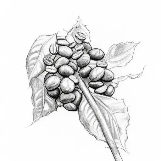 A coffee bean plant growing out of a guitar tattoo design idea