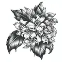 black and white hyacinth flower  tattoo design idea