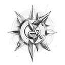 archer bow and arrow and sun tattoo design idea