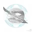 neptune planet with phoenix tattoo design idea