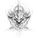 neptun with phoenix tattoo design idea