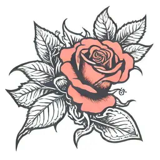 rose growing inside anvil tattoo design idea