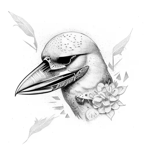 undead crow tattoo design idea