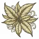 laurel leaf intertwined tattoo design idea