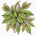 laurel leaf intertwined tattoo design idea