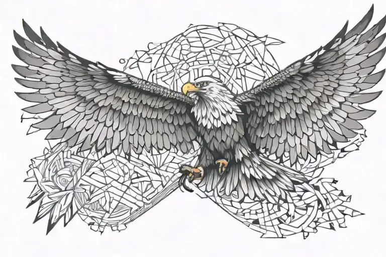 eagle soaring in a form of words Isaiah 40:28-31  tattoo design idea