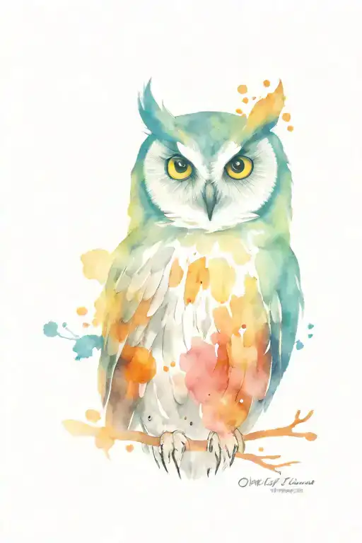 owl with I will fear no evil tattoo design idea