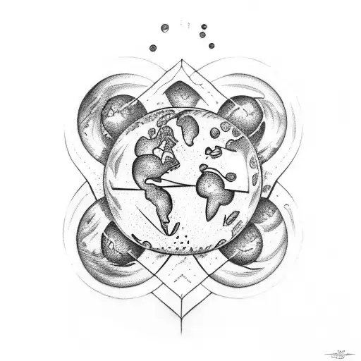 Earth symbol in Alchemy tattoo design idea