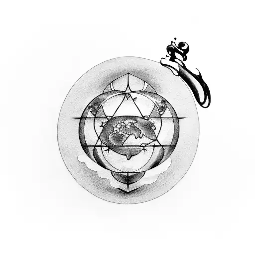Symbol of Earth With The symbol Alchemy tattoo design idea